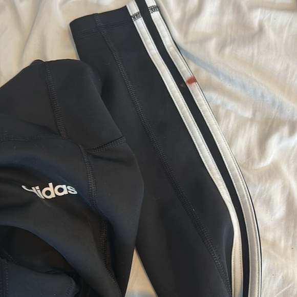 Adidas Black and White Striped Leggings - Picture 2 of 2